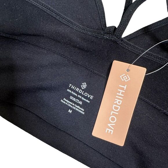 ThirdLove Black V-Neck Padded Bralette - Size Medium - Picture 5 of 5